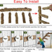 Natural Wooden Bird Ladder for Small Animal Exercise and Chewing Toy, 12.2 inches, Easy Installation