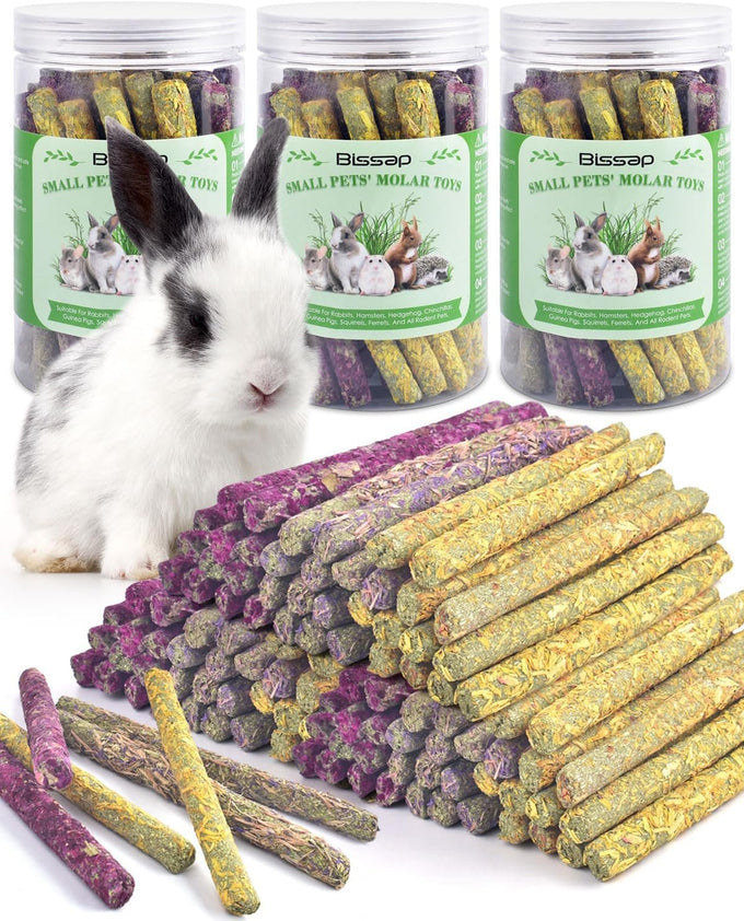 Bissap 36PCS rabbit chew sticks, mixed natural flower rose chrysanthemum and forget-me-not treats for small animals molar snacks