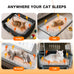 wanpee goo self warming cat bed, heated cat bed, 15x19 plush self-heating pet mat for crate and floor