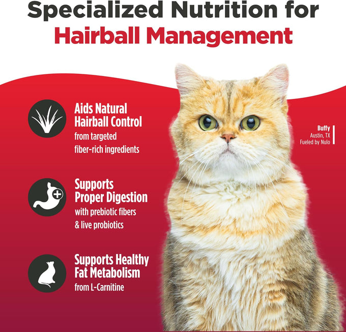 Nulo Freestyle Cat Food, For Hairball Management, Premium Grain-Free Dry Small Bite Kibble, All Natural Animal Protein Recipe with BC30 Probiotic for Digestive Health Support
