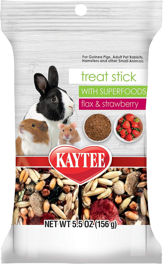 Kaytee small animal strawberry and flax seed treats, 5.5 oz, for rabbits and guinea pigs