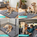 Smiry 30x20 inches chenille door mat for muddy paws with non-slip textured rubber base, grey and black