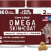Salmon Oil Omega 3 Fish Oil for Dogs - 180 Soft Chews for Itch Relief, Shedding, Hot Spots, Skin & Coat
