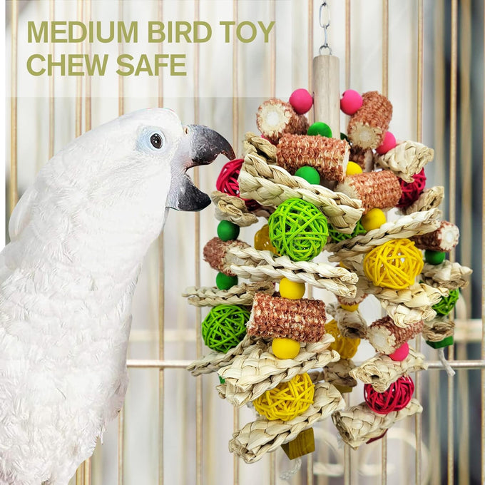 cokliomc natural corncob bird chew toys for small medium macaws african grey parrots