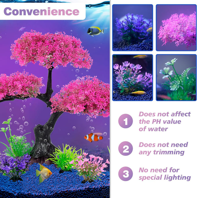 ameliade pink cherry blossom tree aquarium decor set for goldfish betta fish tank decorations
