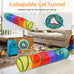 iCAGY interactive cat toy bundle for indoor cats, 25 pcs, 45 inches rainbow tunnel, colorful springs, feathers, balls, and mice