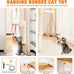 JXFUKAL interactive cat toy 3 in 1 with stable wooden base 2 PCS detachable cat teaser 5PCS refills & elastic string for kitty kitten toys