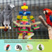 Parrot toys for African grey parrots, cockatoos, small macaws, 100% natural wooden chew toys and bird cage accessories