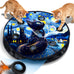 starry night interactive cat toy with motion activated ball and 7-hole play mat for indoor cats
