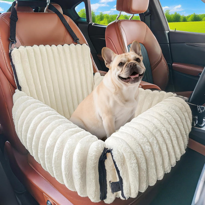 mixjoy dog car seat grey small medium dogs up to 25 lbs multi-functional pet travel bed with clip-on leash