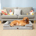 EHEYCIGA Orthopedic Dog Bed for Extra Large Dogs, 44x32Inch Grey Waterproof Memory Foam with Sides and Non-Slip Support