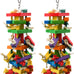Ruby.Q 2 Pack Large Parrot Toy, Multicolored Wooden Chewing Toy for African Greys and Large Macaws, 20in