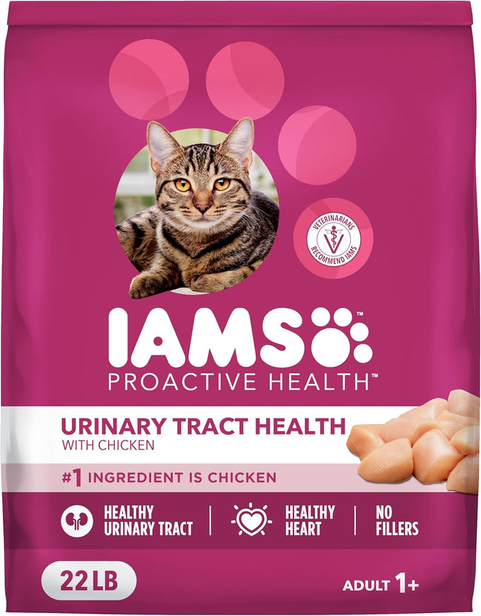 iams proactive health dry cat food for adult cats with urinary tract health support, chicken recipe, 7 lb bag