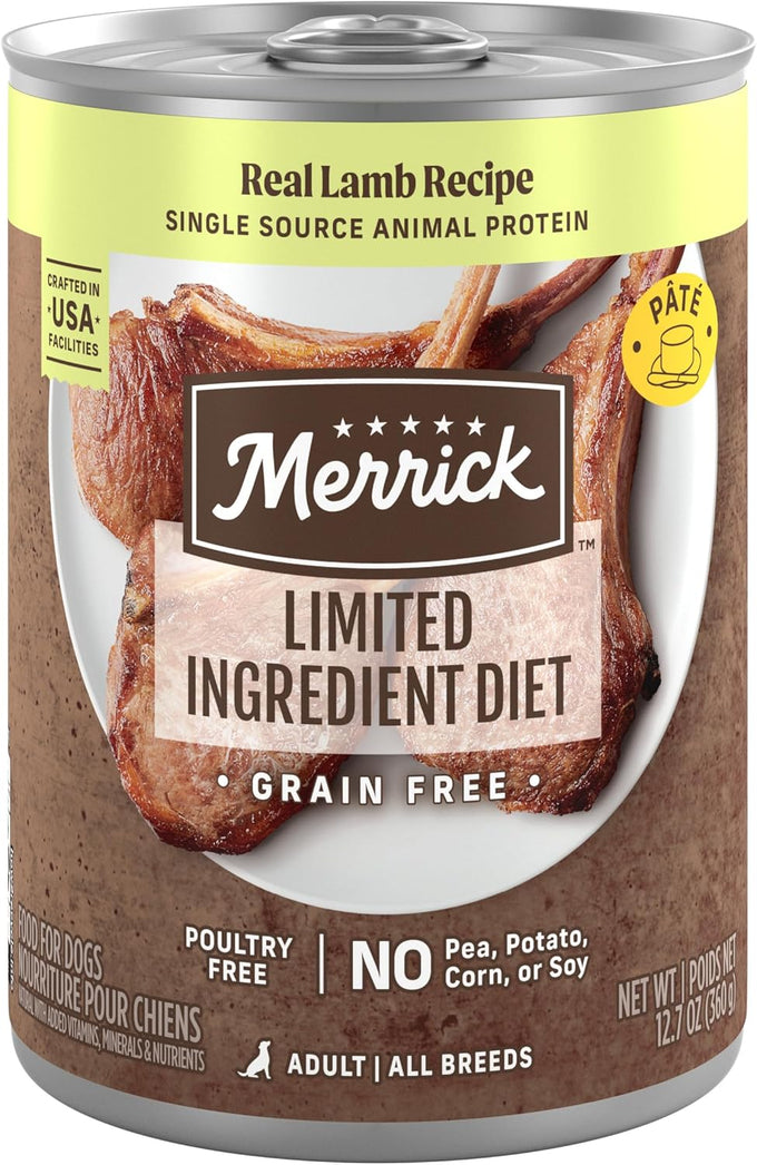 Merrick Limited Ingredient Grain-Free Wet Dog Food, Lamb