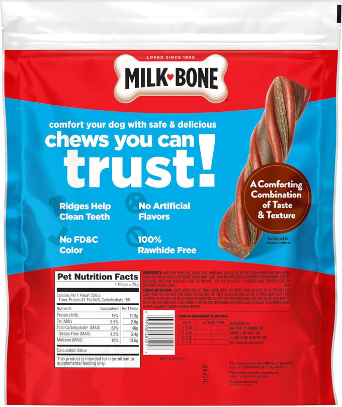 Milk-Bone Comfort Chews 40.8 oz. bag, 16 Chews with Unique Chewy Texture and Real Beef