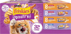 Purina Friskies Gravy Wet Cat Food Variety Pack with Poultry Shreds, Meaty Bits, and Prime Filets, 5.5 oz cans, 32-pack