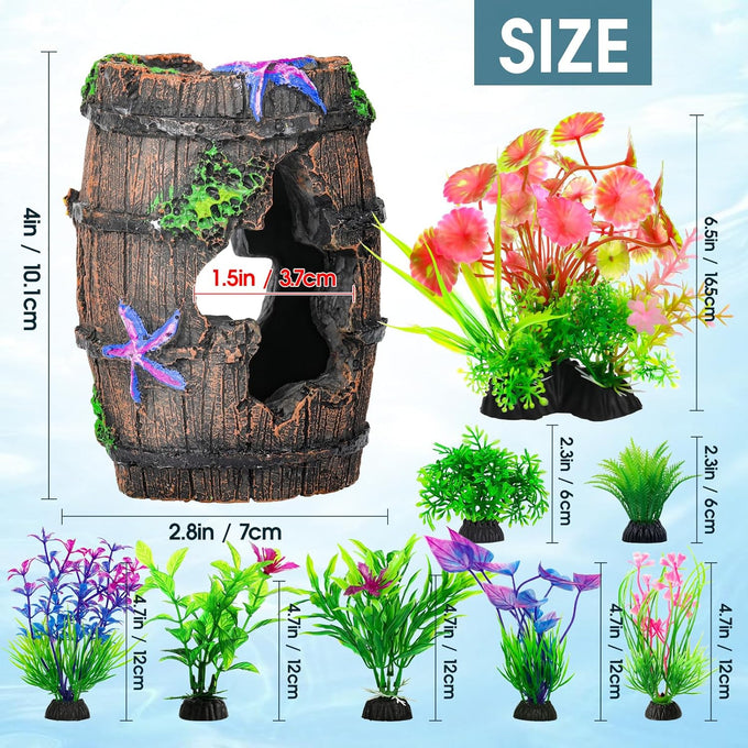 cousduobe starfish barrel aquarium plants betta fish tank decorations 1pc 8pcs 2.8in 4in