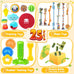 kipritii assorted dog toys, 25 pack, teething, entertainment, interactive play, puppy toys, rope toys, squeaky dog toys, treat balls