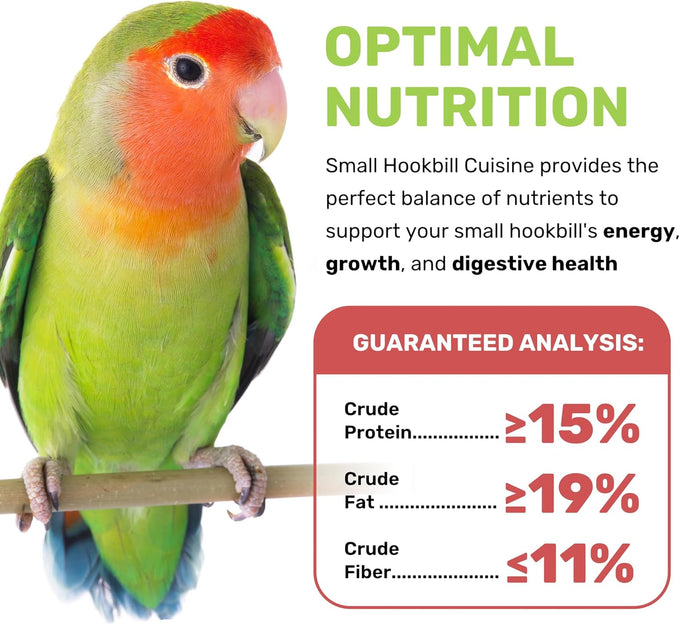 Small Hookbill Cuisine, 4 Lbs Premium Birdseed for Parrot Food, Supports Daily Energy and Digestive Health