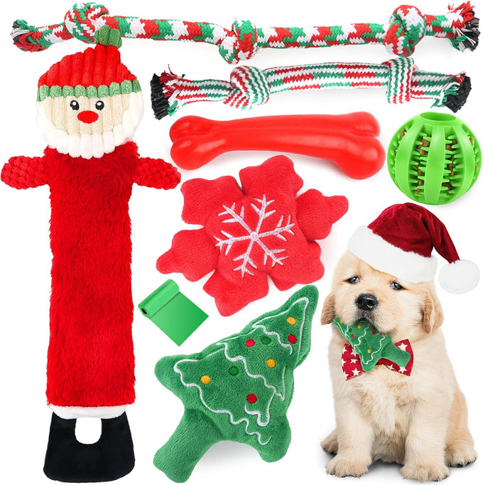 loyee dog squeaky toys 8 pack plush puppy chew set for medium small dogs pet supplies