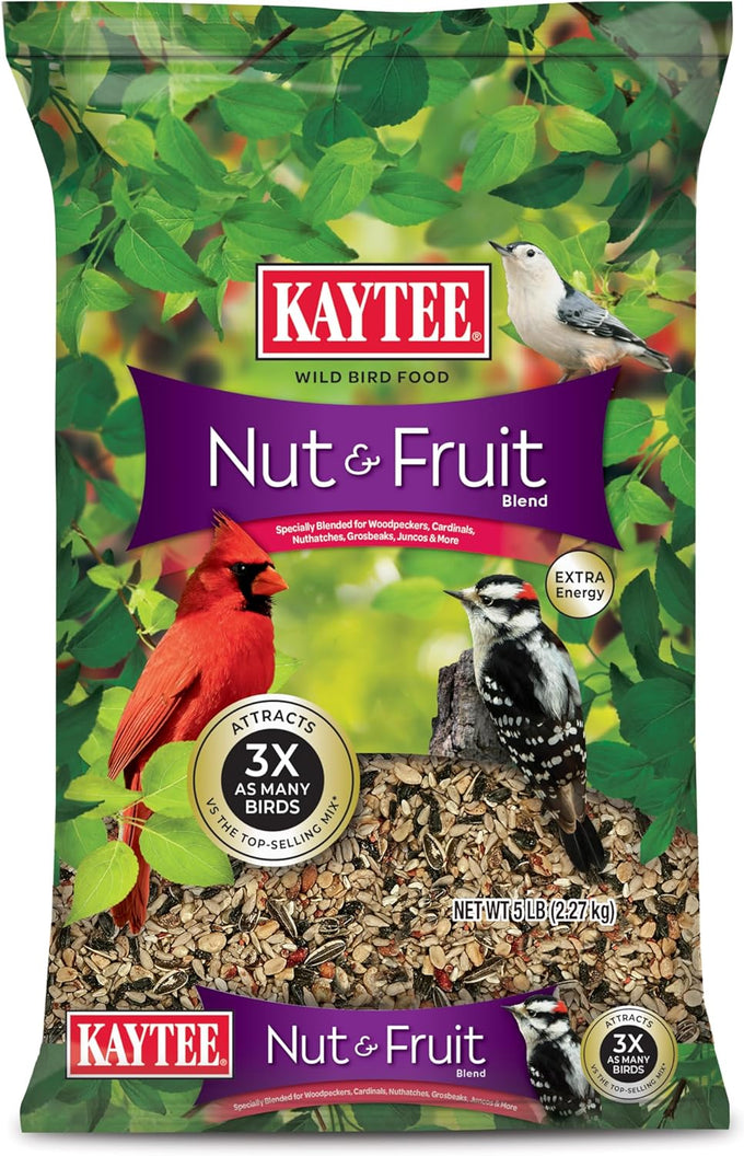 kaytee 5lb premium wild bird seed blend for songbirds, cardinals, chickadees and more