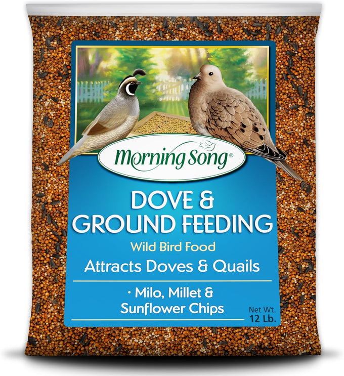 Morning Song Dove & Ground Feeding Wild Bird Seed, 12 lb for Dove, Quail, Pigeon & Songbirds Outside Feeders