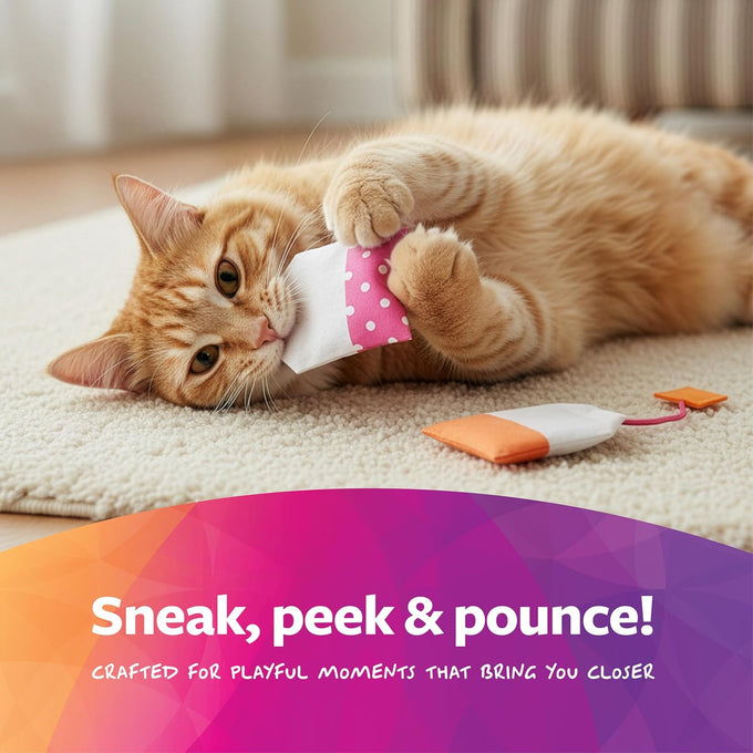SmartyKat (2 Count Tea Teazers Catnip Cat Toys - Pink/Orange, 6.88" x 2.5" x 0.25")