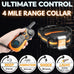 pawpro dog shock collar with remote, 4-mile range, night-light mode, 124 training levels, beeps, vibrations, waterproof rechargeable