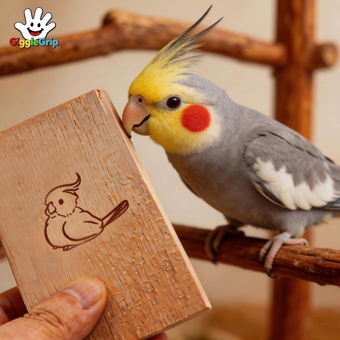 GiggleGrip Natural Pine Wood Bird Chew Toys - 100% Natural Beak Trimming & Shredding Wood Chips for Small Medium Birds