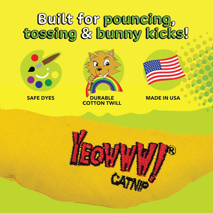 Handmade 100% Organic Yellow Yeowww! Catnip Banana Toy