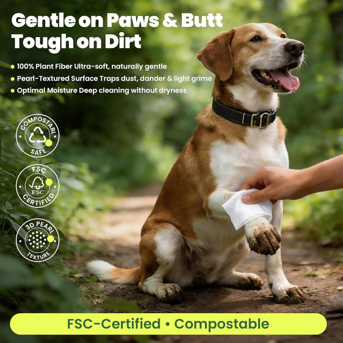 unscented-dog-and-cat-wipes-hypoallergenic-pH-balanced-all-natural-plant-fiber-4x50-packs