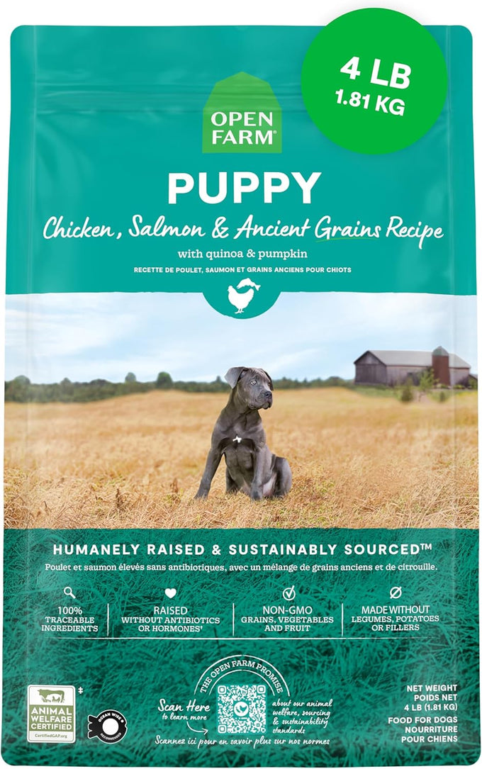 Open Farm Ancient Grains Dry Dog Food for Puppies, 4lb