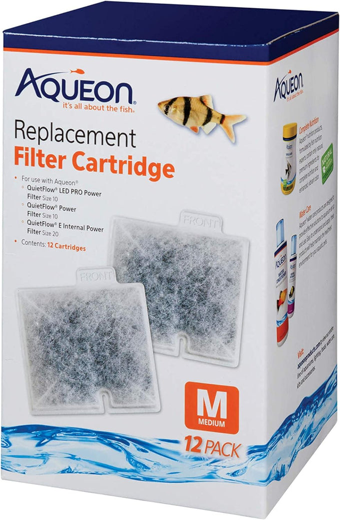 Aqueon Medium Aquarium Fish Tank Replacement Filter Cartridges 15 Pack Dual-Sided