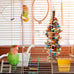 seenelling 3pcs large multicolored wooden parrot cage chewing toys for macaws african greys cockatoos