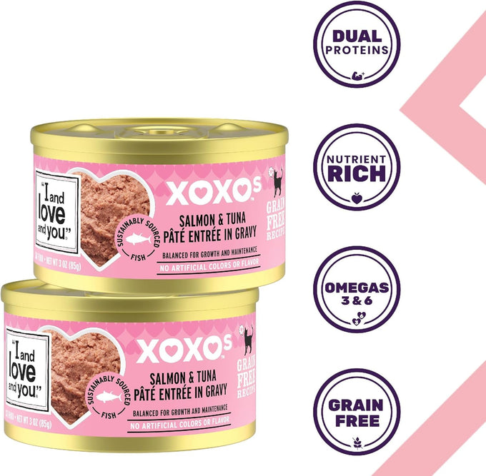 I and Love and You grain free salmon tuna pate wet cat food 3oz 24 pack