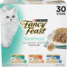 Purina fancy feast seafood classic pate collection grain free wet cat food variety pack, 30 count, 3 oz cans, cod, sole, shrimp, salmon, tuna, no artificial colors or preservatives