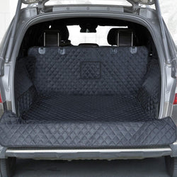PETICON SUV cargo liner for dogs, waterproof pet cargo cover with bumper flap protector, non-slip, large universal fit, black
