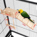 Wooden bird perches platform swing for small birds with climbing ladder, parakeet cage accessories