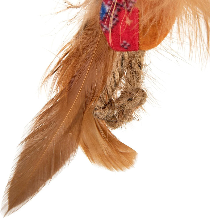 SmartyKat Instincts 2-Pack HappyNip Love Mates Feather Birds Plush Cat Toys Orange/Green
