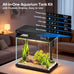 vehipa 2.2 gallon smart aquarium with humidifier, auto feeder, silent pump, temperature display & 7-color lighting, black