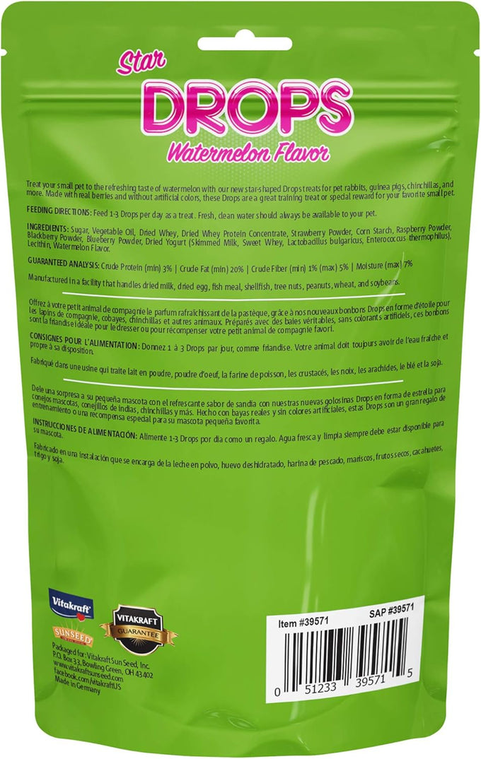 Vitakraft watermelon flavor small animal treats 4.4 oz yogurt enriched nourishing rabbit guinea pig hamster snacks
