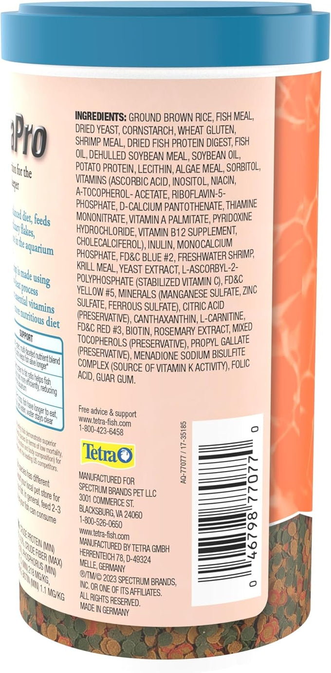 Tetra TetraPRO Goldfish Crisps advanced nutrition 7.9 ounce biotin fish feed