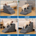 Aodisman 3-Step Grey Pet Ramp and Stairs for Sofa and Chair, 15.7" H, Non-Slip, Stable, Easy to Assemble