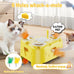 Cheese-Shaped Interactive Cat Toy with USB Rechargeable Electronic Feather Toy for Indoor Cats and Kittens 6-Hole Mole & Rotating Feather