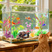 Quozuo small fish tank decorations aquarium accessories 8-piece set with broken barrel and coral hideout ornaments