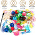 Quozuo 30 pc cat toy set, interactive kitten toy wand, cat balls with bells, non-toxic safe gift box