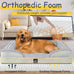Large Orthopedic Dog Bed with Washable Memory Foam, Removable Cover, Waterproof and Anti-Slip, Grey