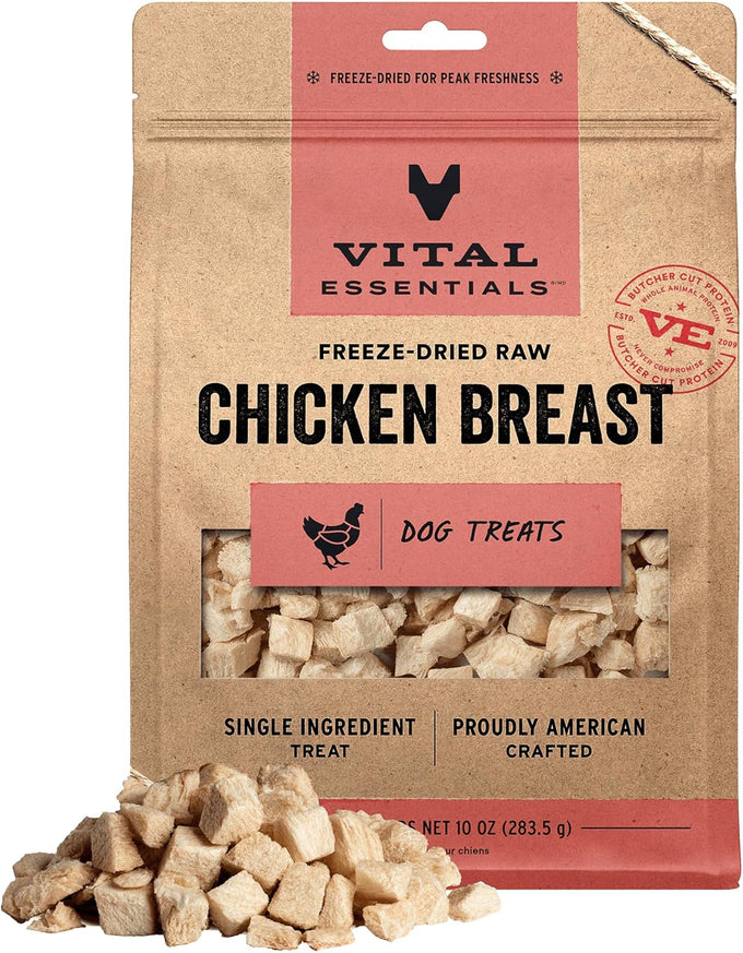 vital essentials freeze dried beef liver dog treats, single ingredient, grain free, 2.1 oz bag