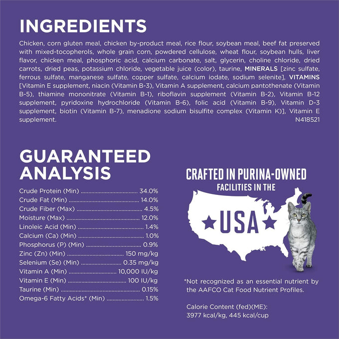 Purina ONE Natural Cat Food for Hairball Control, +PLUS Hairball Formula - 3.5 lb. Bag