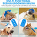 comotech 6pcs dog bath brush and toothbrush set | adjustable handle for short and long haired dogs and cats | blue